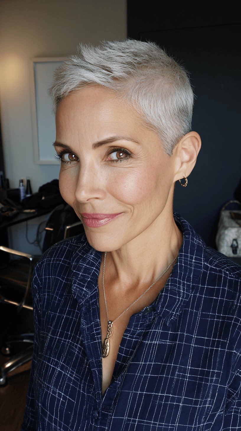 Modern Textured Silver Crop with Soft Edges