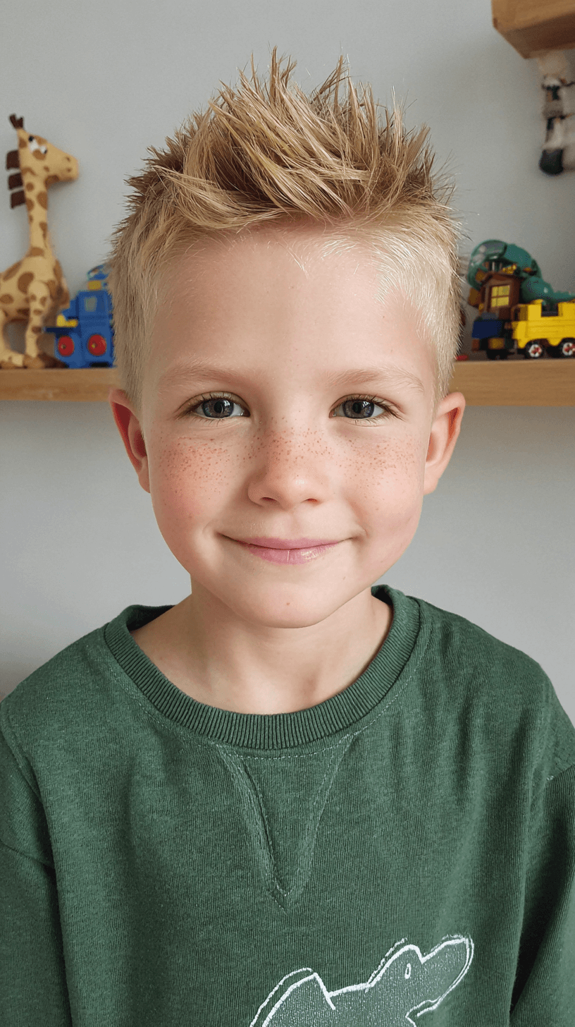 Playful Textured Spiky Boy's Cut with Defined Length