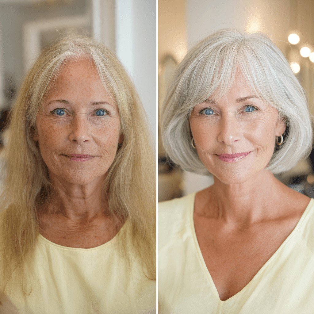Radiant Soft Gray Bob with Subtle Layers