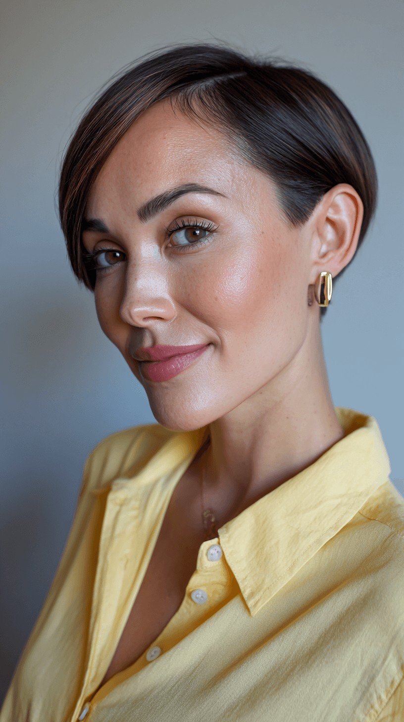 Sleek Asymmetrical Pixie with Subtle Highlights