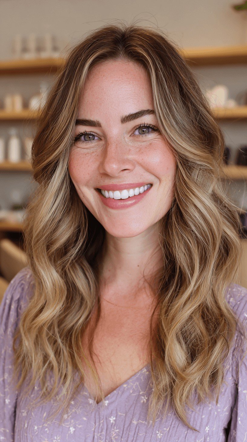 Soft Beachy Waves with Subtle Highlights