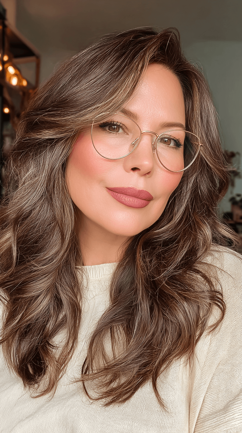 Softly Textured Long Layers with Subtle Highlights