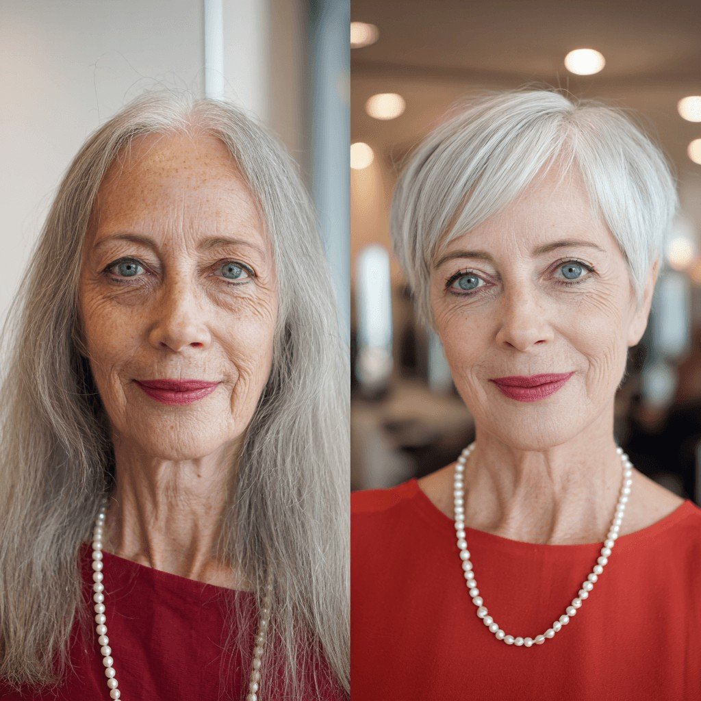 Stunning Silver Textured Crop with Soft Wispy Layers