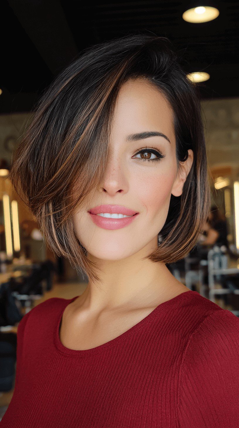 Stylish Asymmetrical Bob with Subtle Highlights