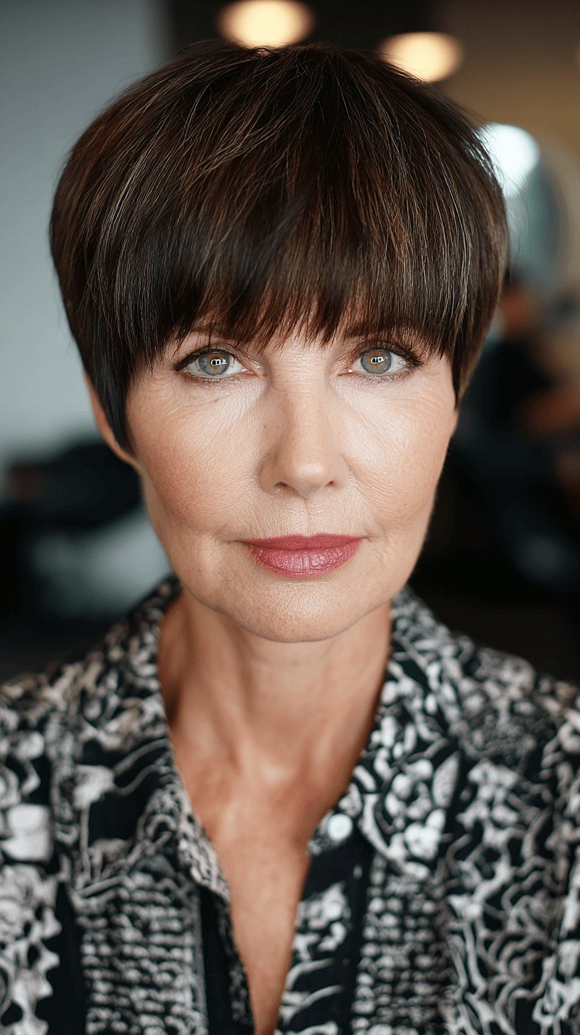 Textured Short Crop with Soft Bangs
