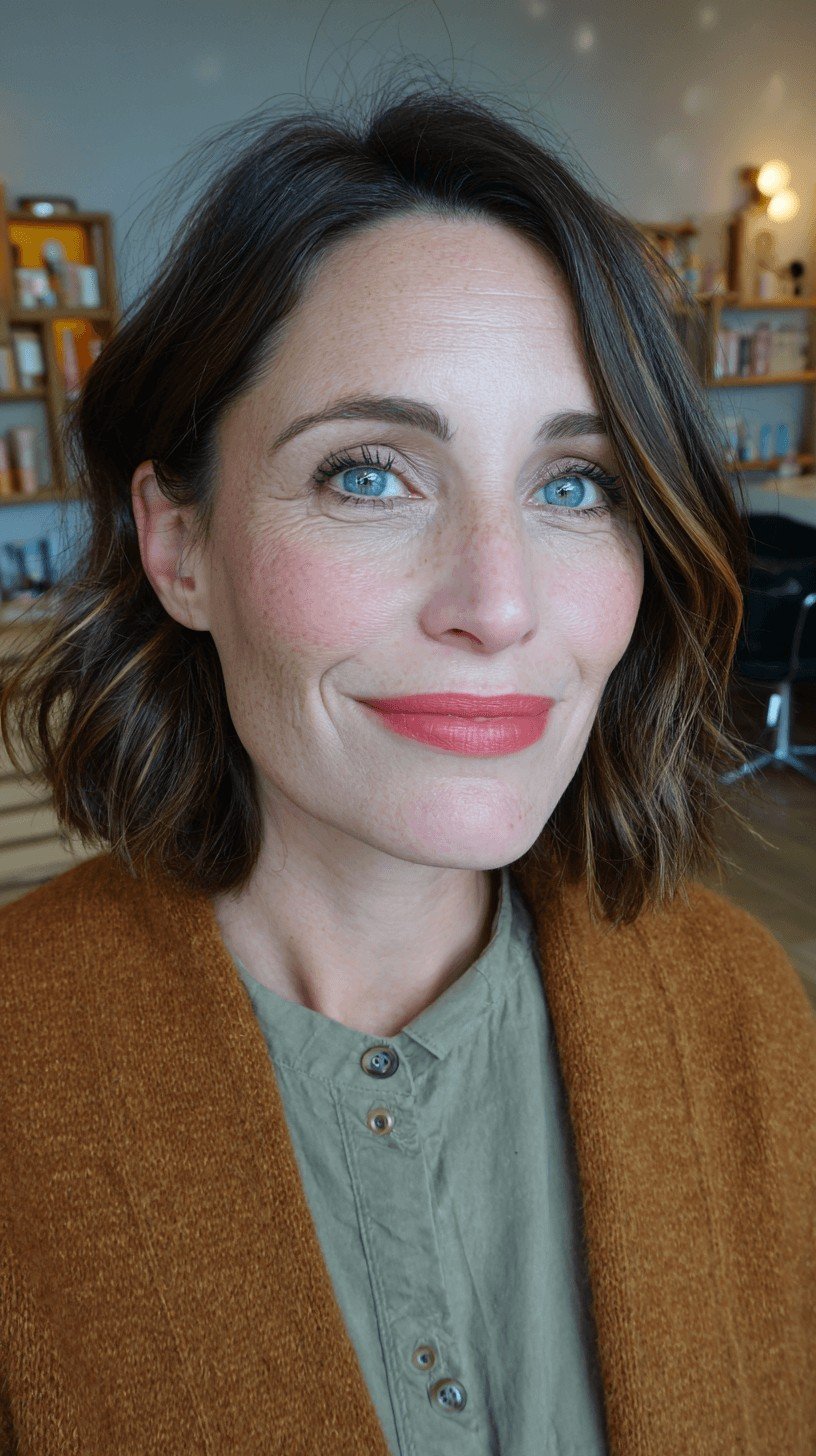 Textured Wavy Bob with Natural Movement