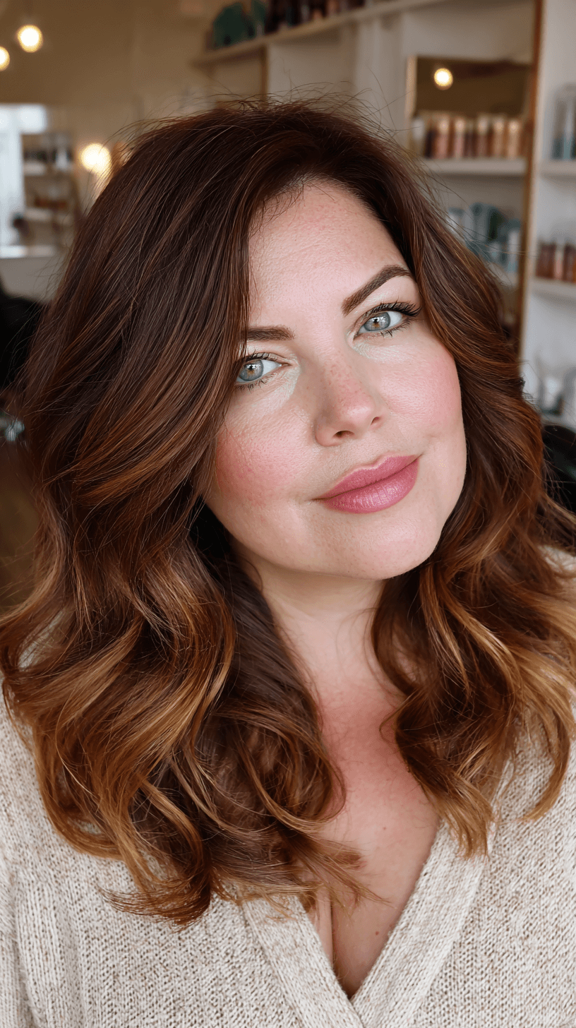 Warm Chocolate Waves with Subtle Highlights