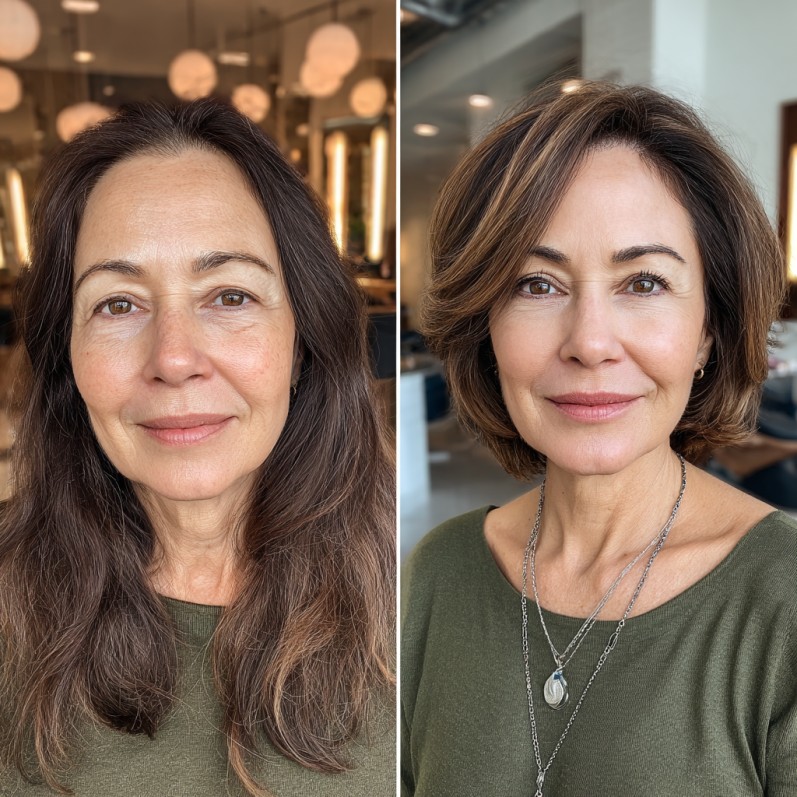 Chic Brunette Bob with Soft Waves