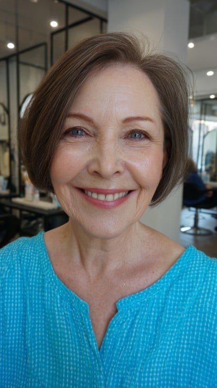 Chic Silver Layered Crop for Mature Style