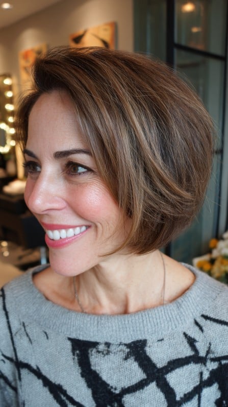 Classic Brunette Bob with Smooth Gradation