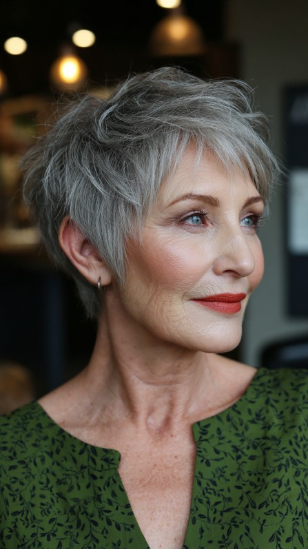 Edgy Textured Silver Layered Cut