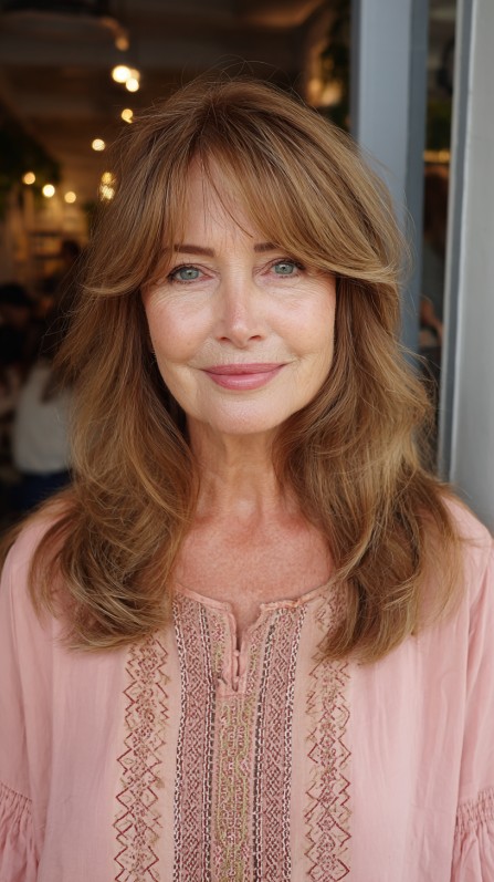 Effervescent Chestnut Waves with Feathered Fringe