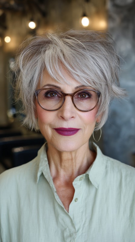 Effortless Silver Feathered Pixie