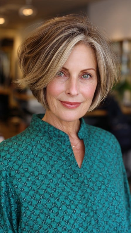 Elegant Soft Contour Bob with Highlighted Tresses