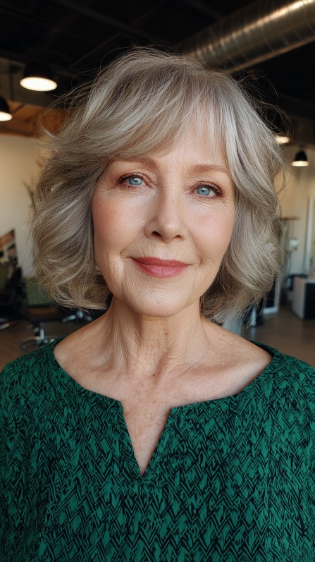 Graceful Silver Waves with Soft Layering