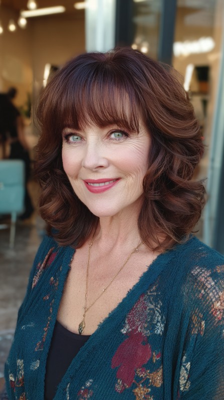 Luxurious Auburn Waves with Copper Highlights