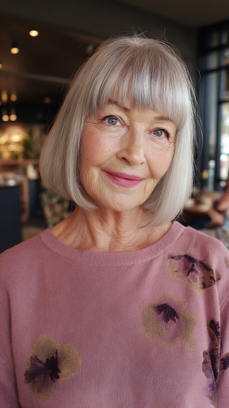 Polished Silver Bob with Blunt Edges