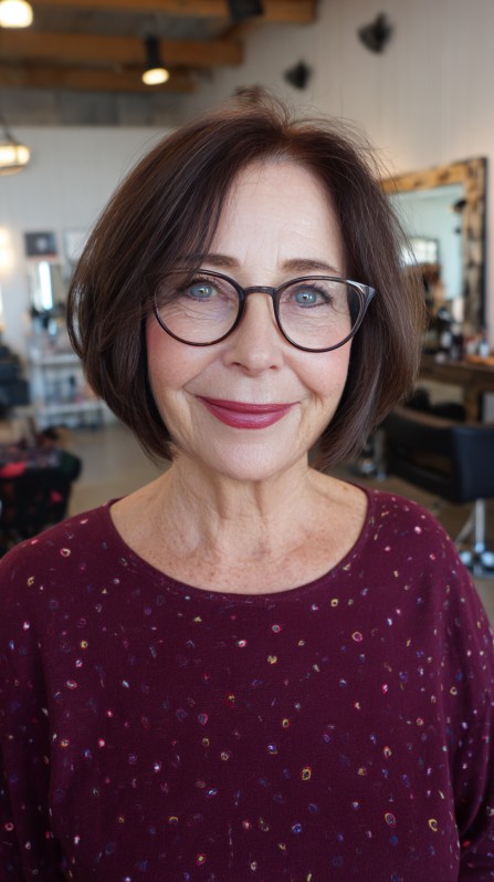 Refined Rich Auburn Bob with Gentle Waves