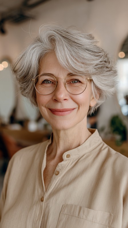 Refined Silver Coif with Natural Waves