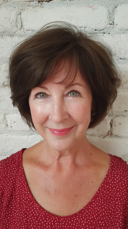Voluminous Chestnut Bob with Soft Curves