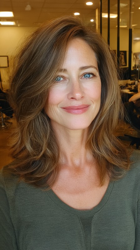 Soft Coffee Toned Layers with Natural Highlights