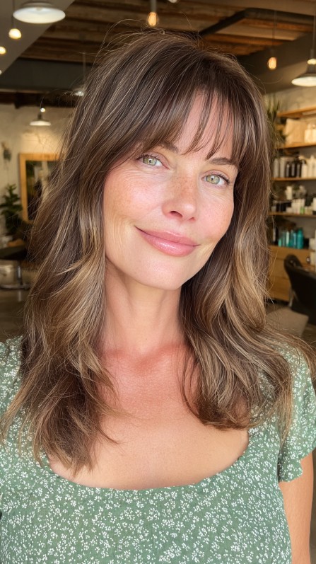 Softly-Framed Tawny Waves with Natural Highlights
