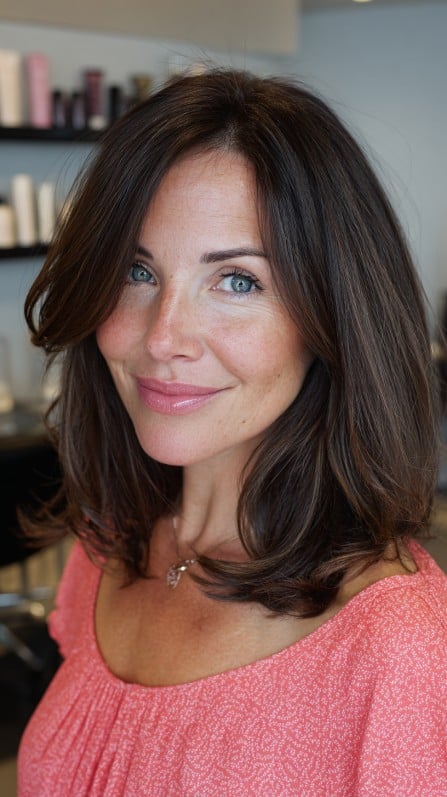 Subtle Brunette Layers with Soft Feathering