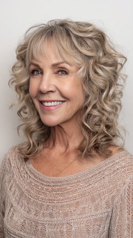 Breezy Blonde Layered Curls for a Youthful Boost