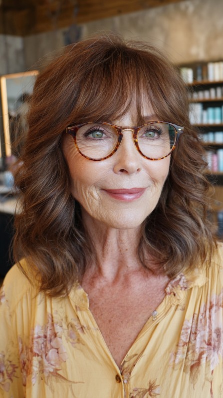 Chic Tousled Waves with Subtle Highlights