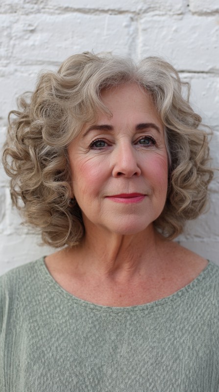 Graceful Natural Grey Spiral Curls