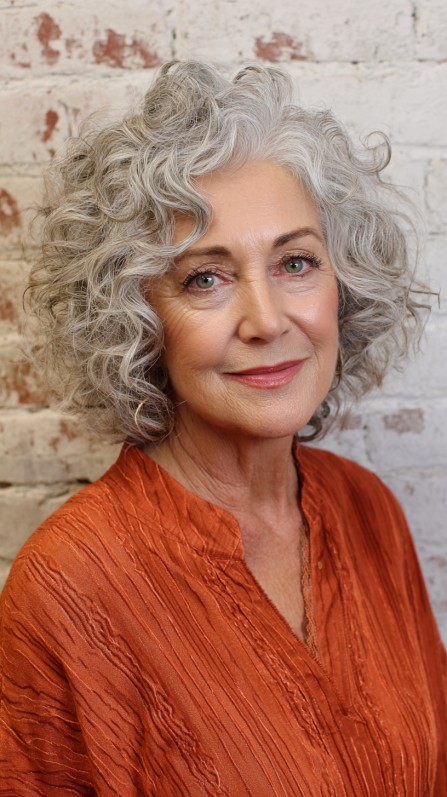 Luxurious Silver Vortex Curls
