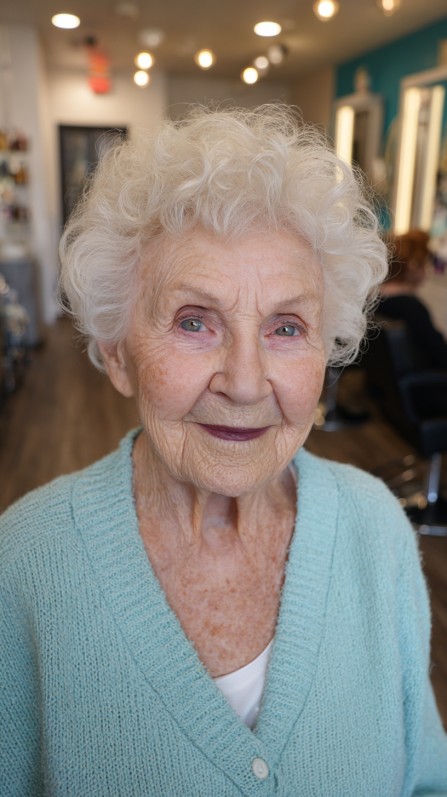 Pristine White Soft Curls for Elegant Age