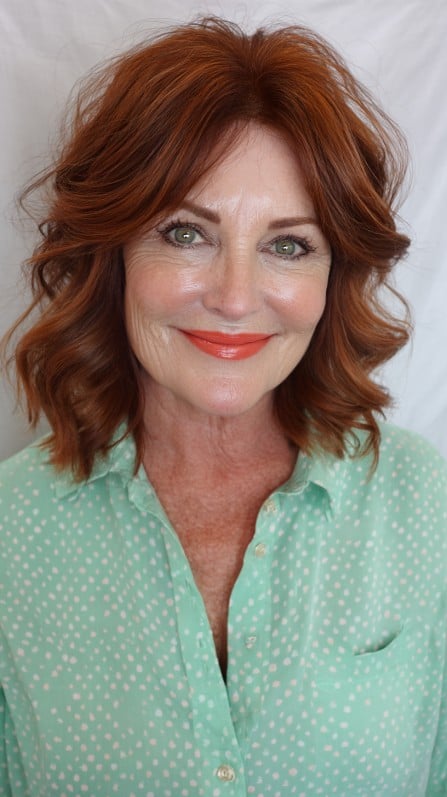 Vibrant Copper Bob with Soft Waves