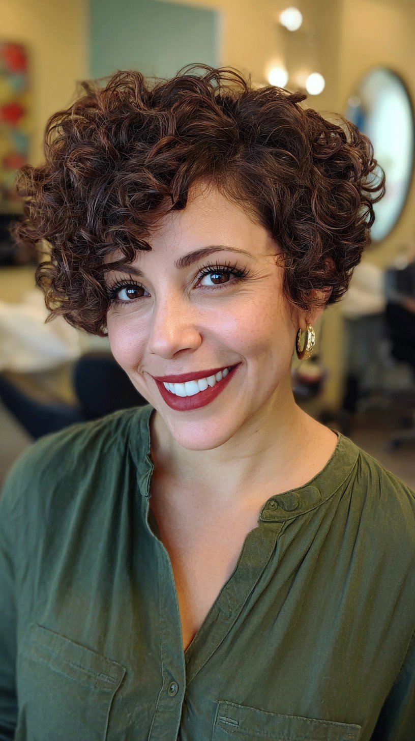 Charming Tousled Espresso Spiral Curls