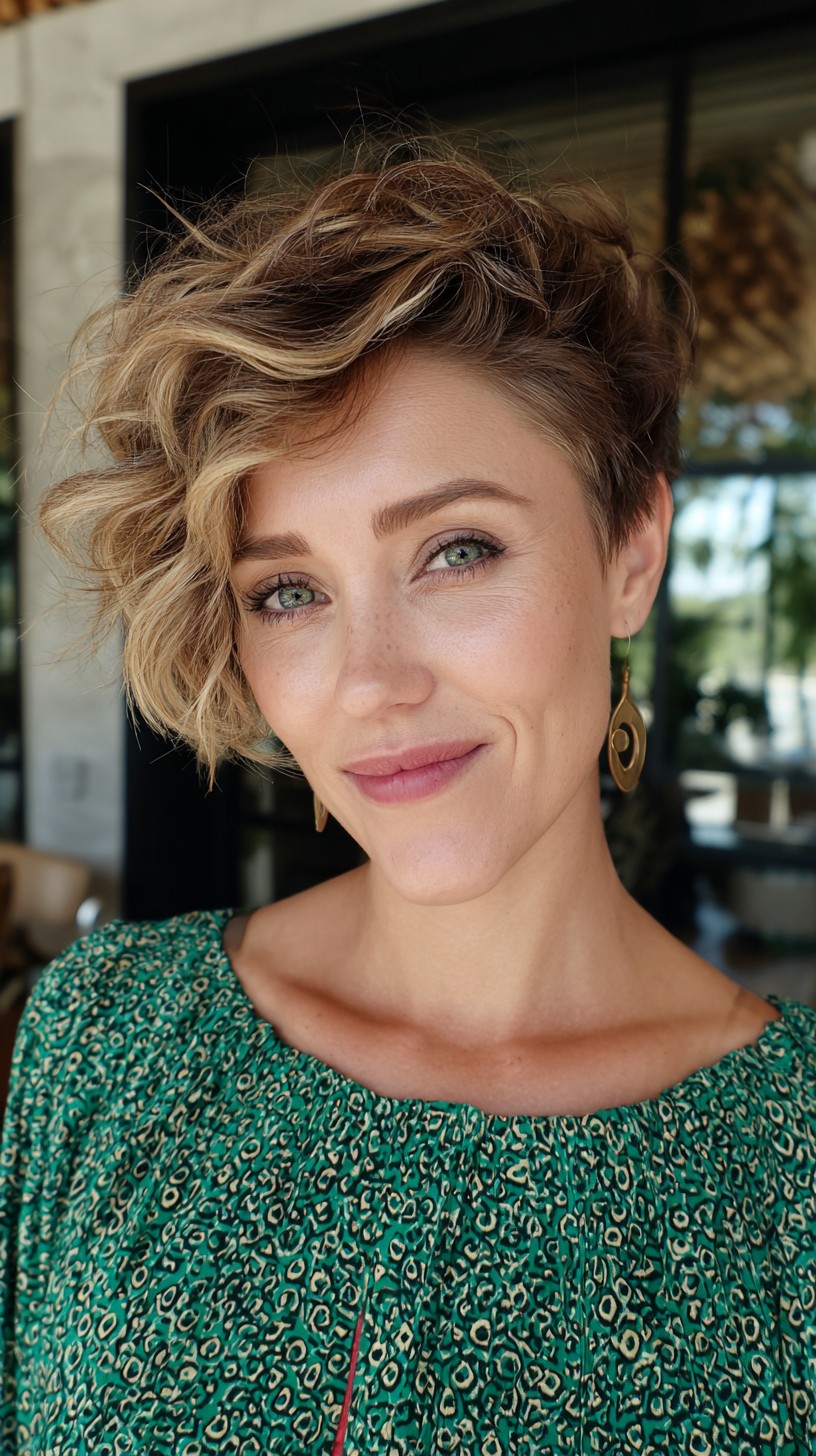 Chic Voluminous Wavy Pixie