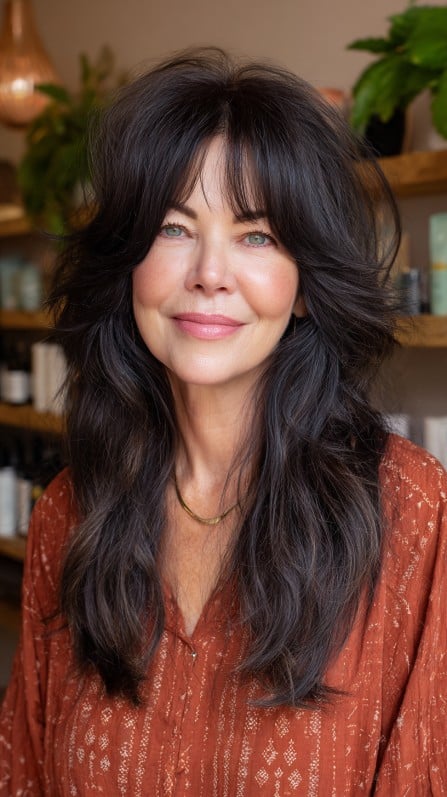 Flowing Midnight Waves with Soft Fringe