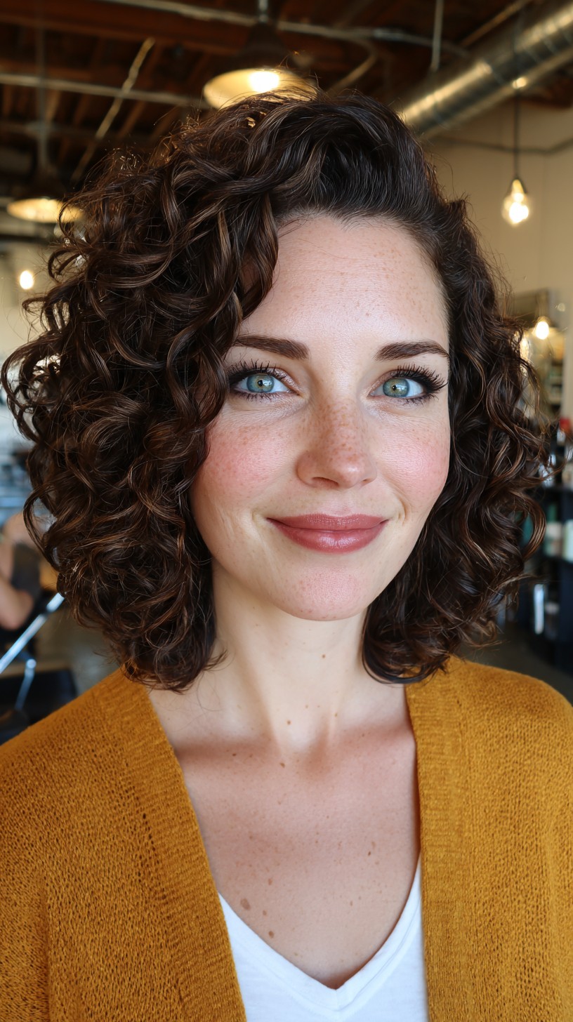 Glossy Chestnut Spirals with Natural Volume