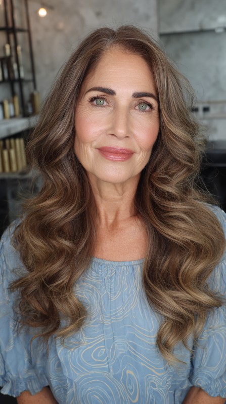 Graceful Caramel Waves with Voluminous Body