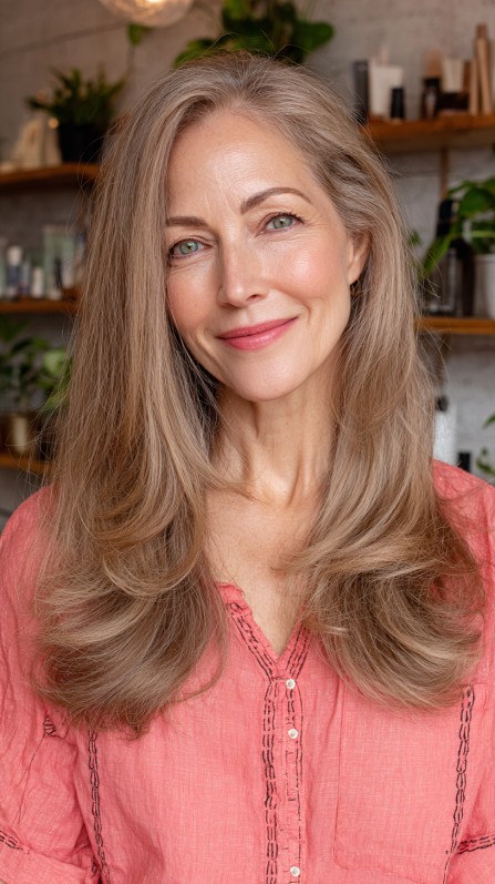 Platinum-Lilac Wash of Color with Feathered Ends