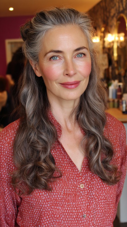 Silvery Tousled Waves with Gentle Highlights