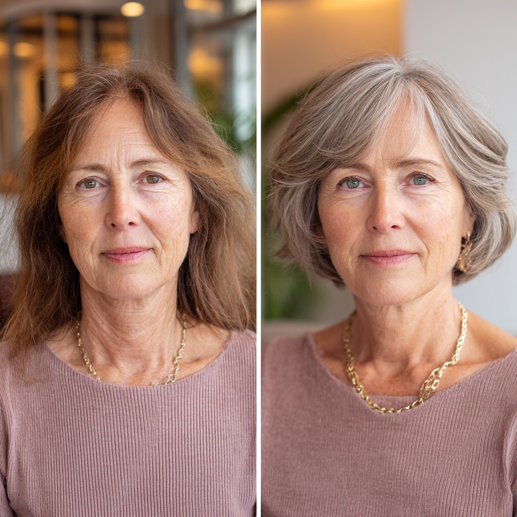 Sleek Silver Layered Bob with Soft Volume