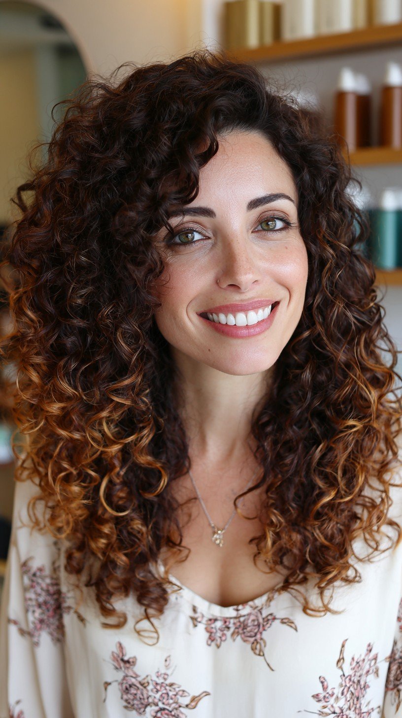 Sunkissed Chestnut Springy Curls