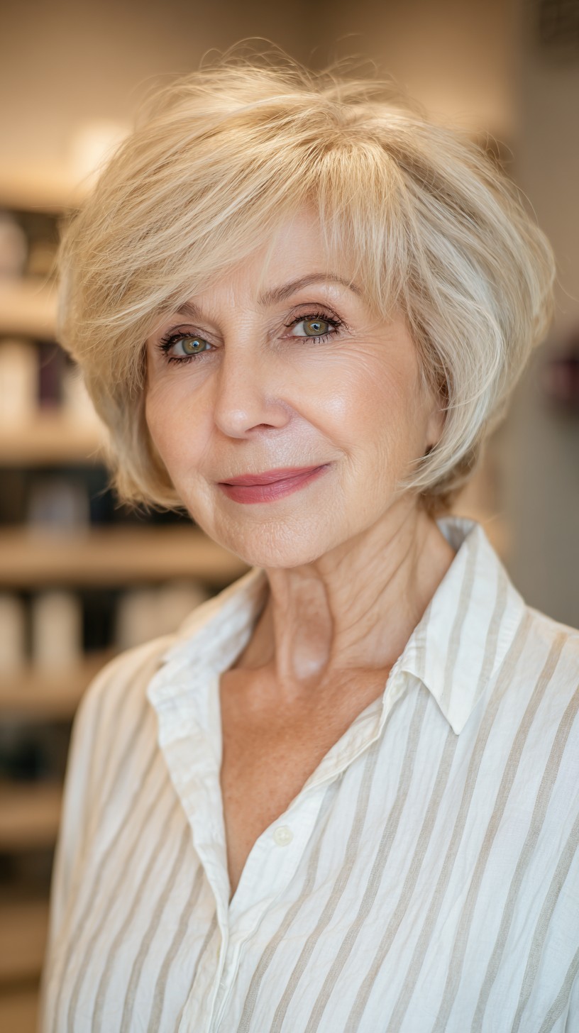 Sunlit Golden Tousled Bob