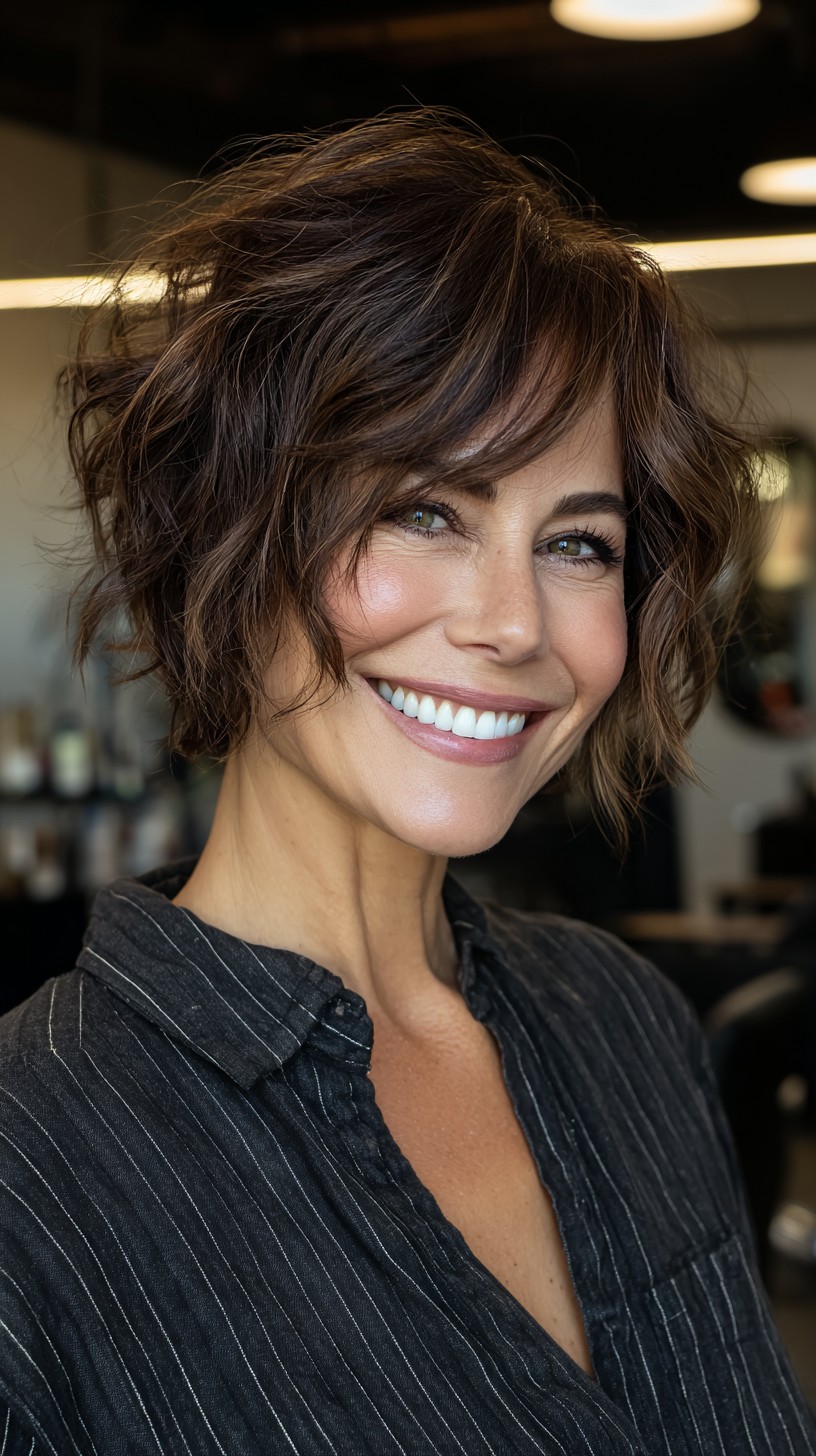 Textured Chocolate Waves with Feathered Finish