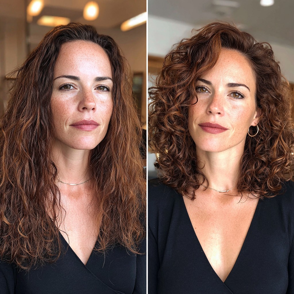 Vibrant Auburn Defined Curly Lob