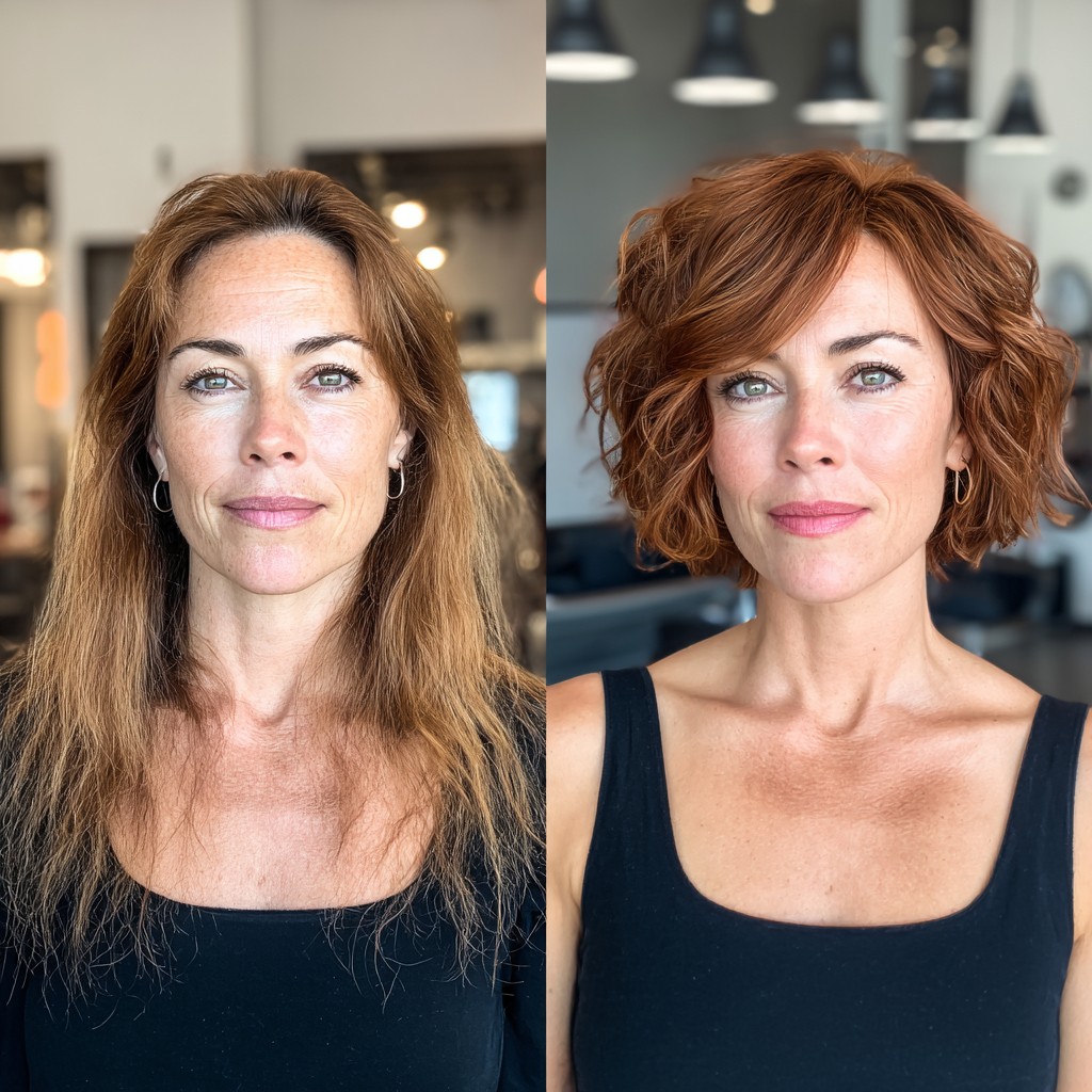 Vibrant Auburn Shag with Feathered Ends