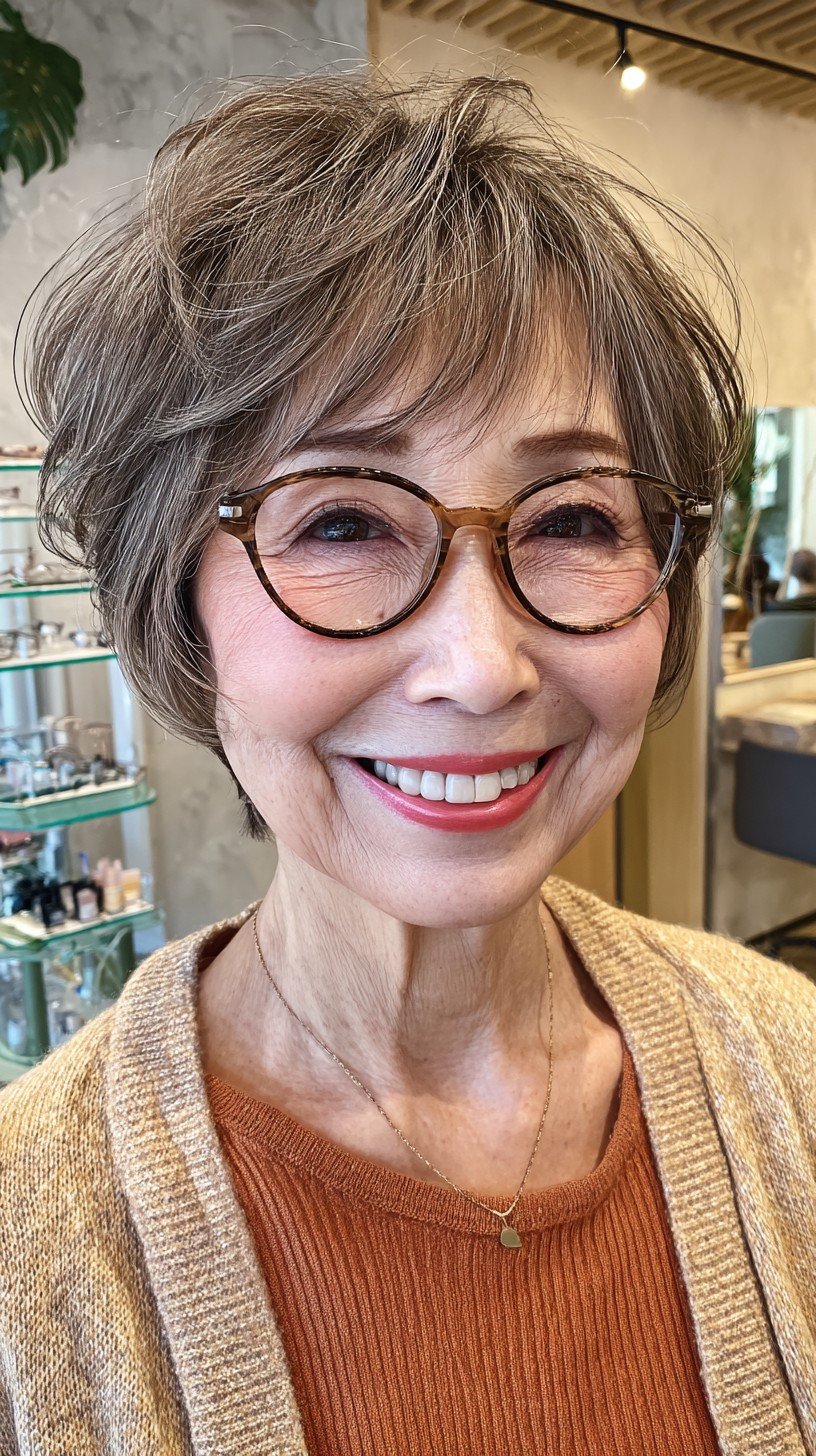 Charming Salt-and-Pepper Textured Bob