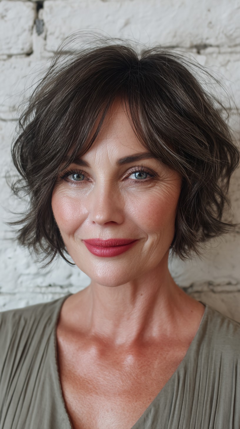 Chic Espresso Tousled Layers