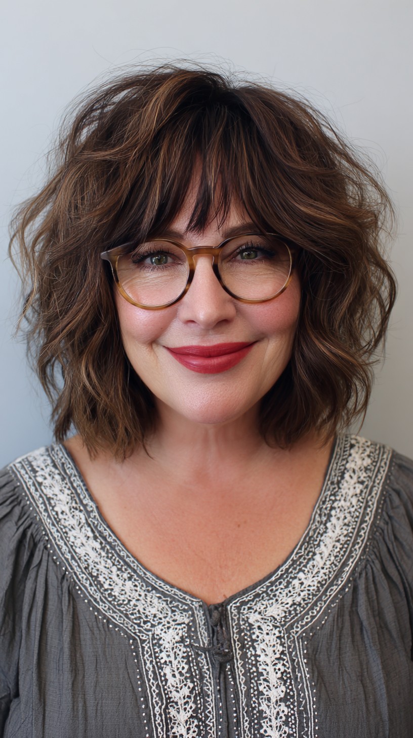 Chic Textured Bob with Soft Bangs