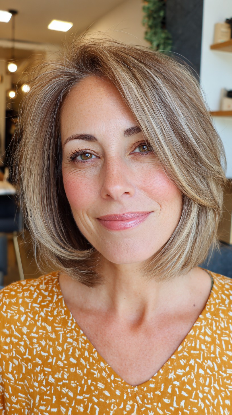 Light Blonde Bob with Natural Roots